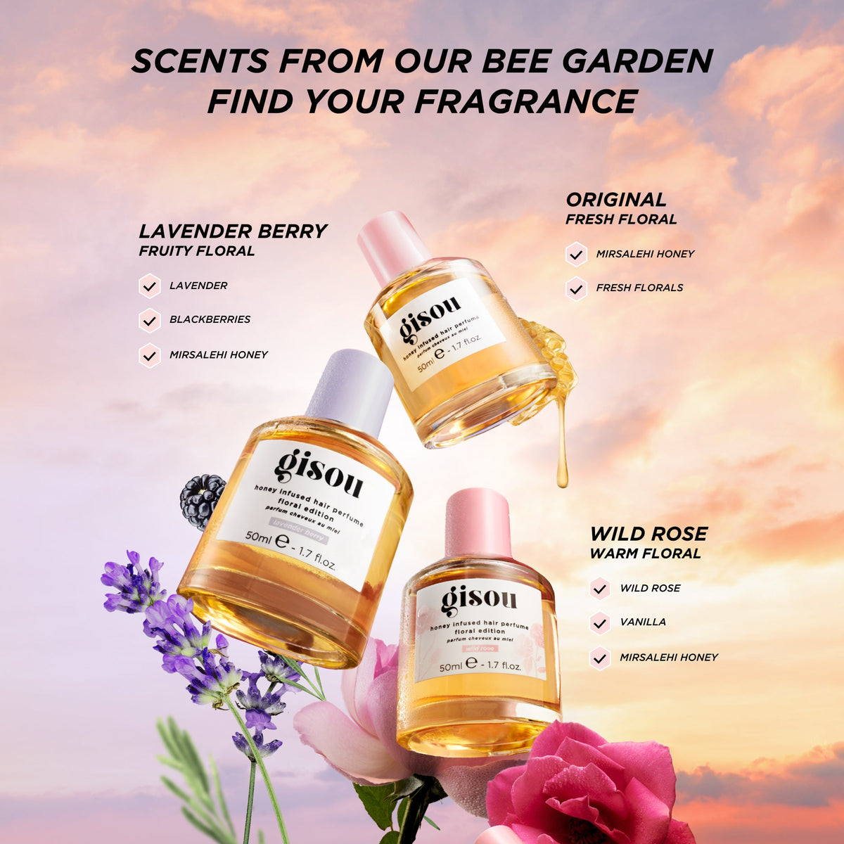 Honey Infused Hair Perfume Wild Rose